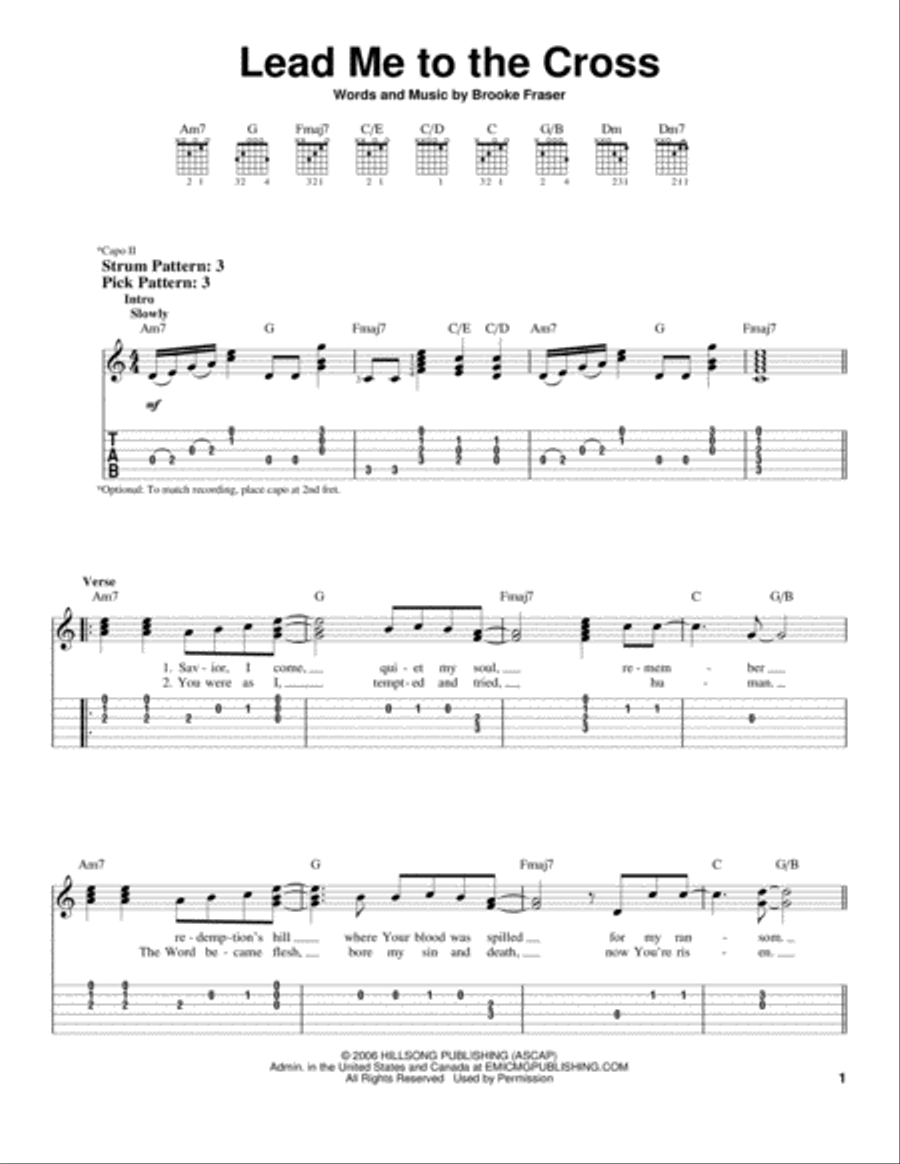 Lead Me To The Cross Acoustic Guitar scores gallery preview page 1