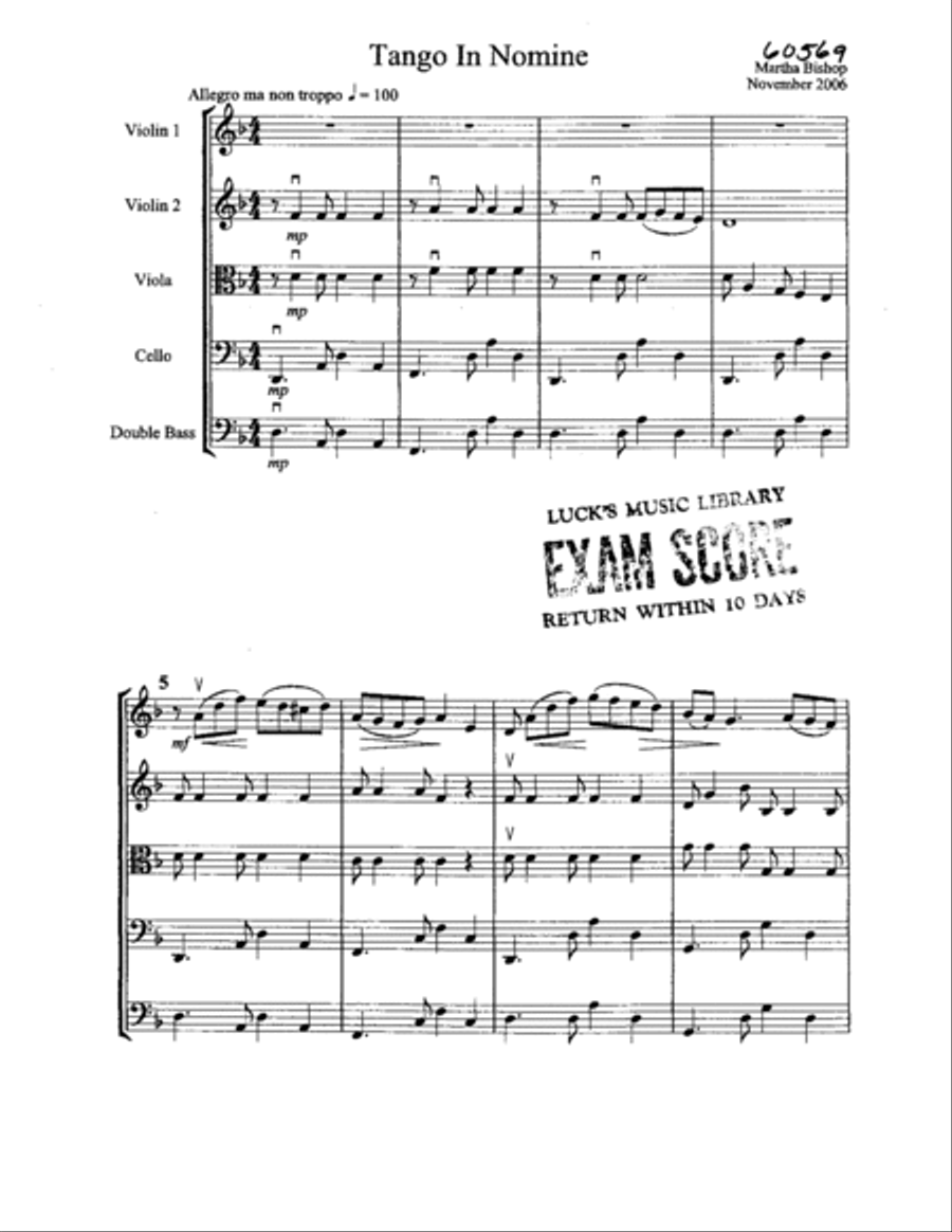 Tango in Nomine Tango in Nomine Orchestra scores gallery preview page 2