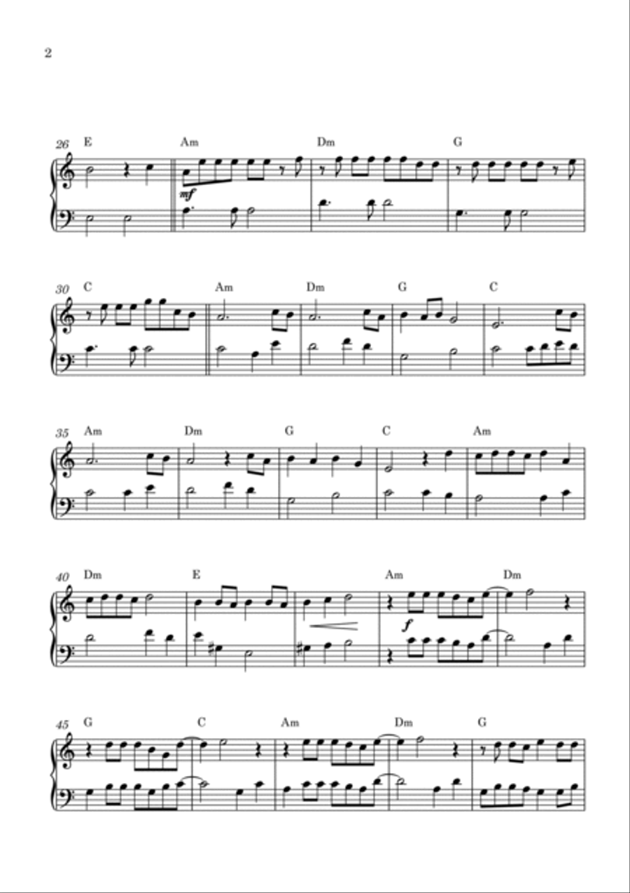 Flowers Easy Piano scores gallery preview page 2