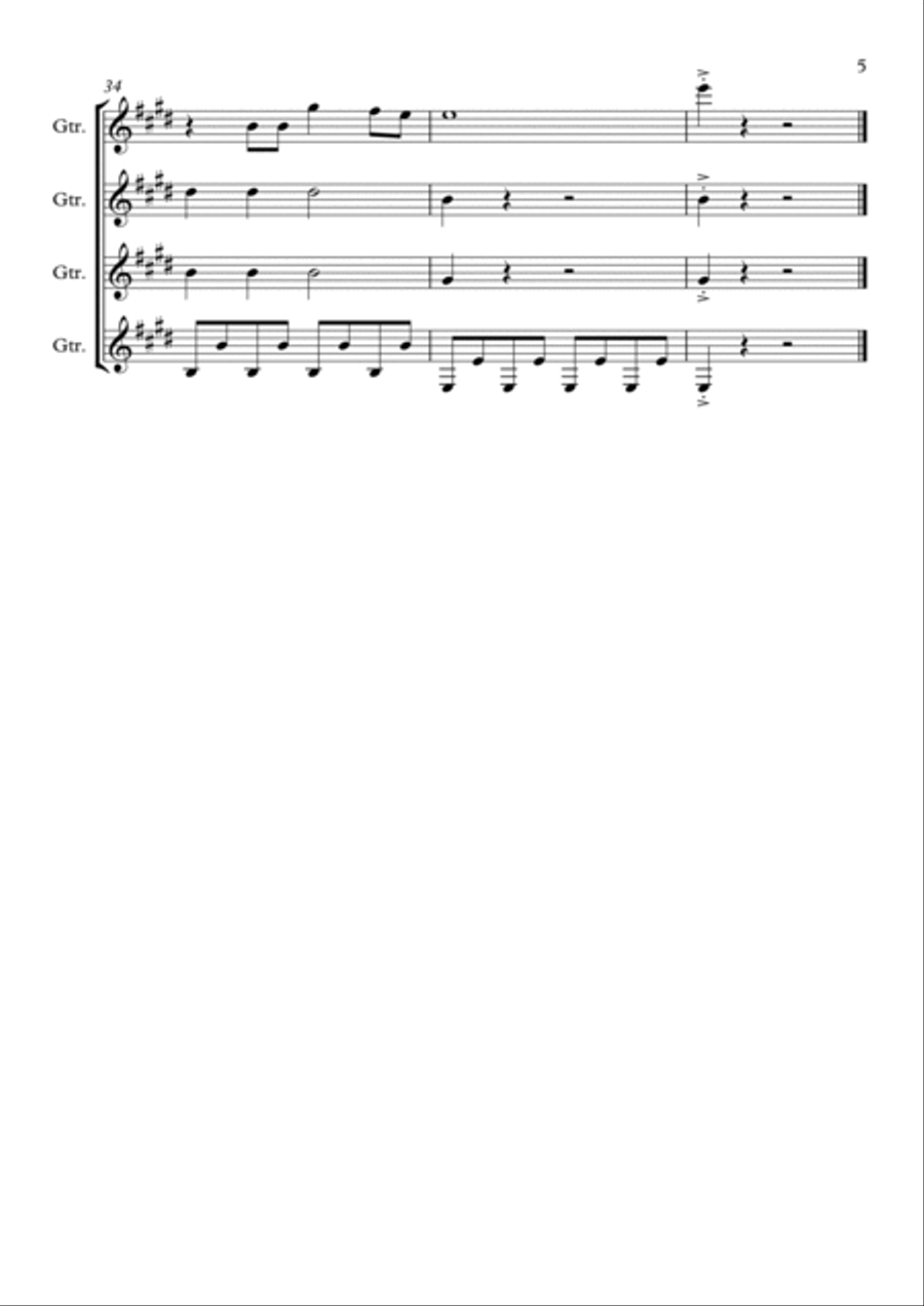 Everything Is Awesome (awesome Remixx!!!) Guitar Ensemble scores gallery preview page 5