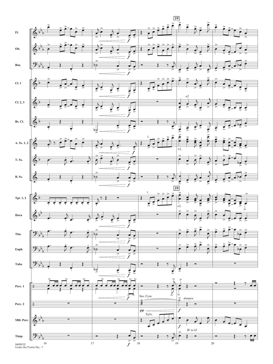 Under The Prairie Sky - Full Score Concert Band scores gallery preview page 6