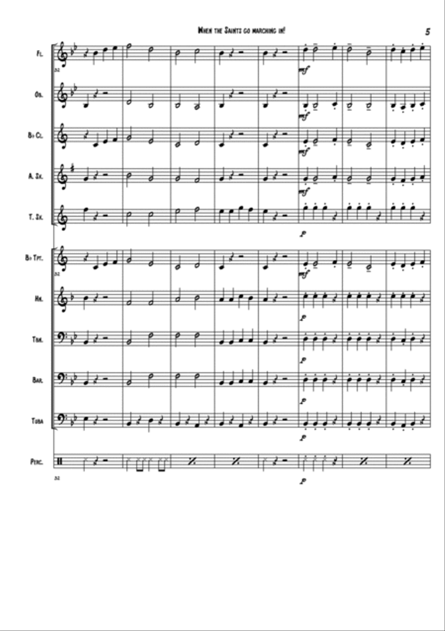 When the Saints go marching in Concert Band scores gallery preview page 5