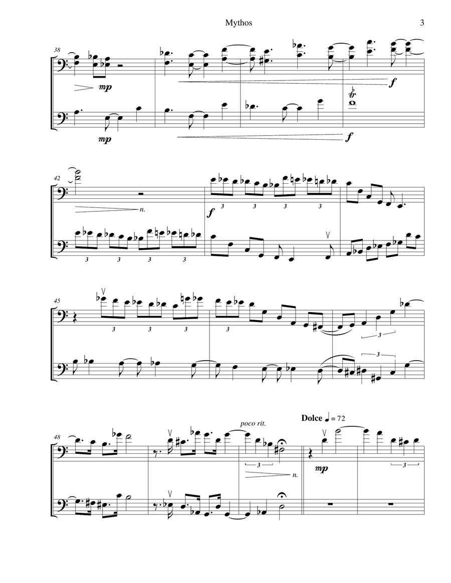 Mythos - for cello and bass duo String Duet scores gallery preview page 3