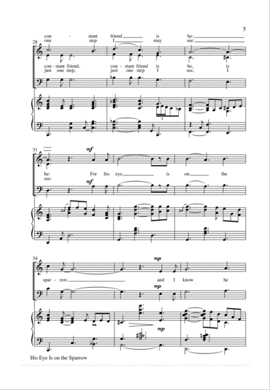 His Eye Is on the Sparrow 3-Part scores gallery preview page 6