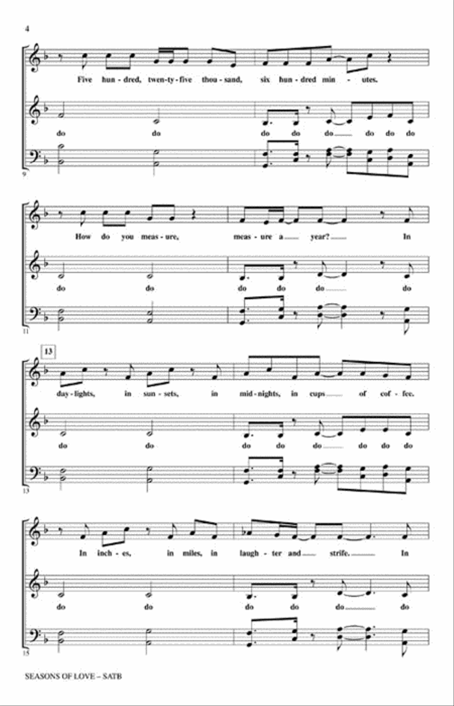 Seasons of Love Seasons of Love 4-Part scores gallery preview page 3