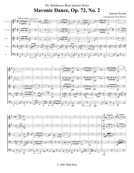 Slavonic Dance, Op. 72, No. 2