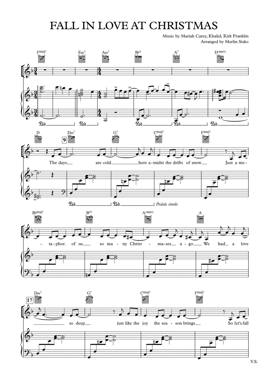 Fall In Love At Christmas Voice scores gallery preview page 1