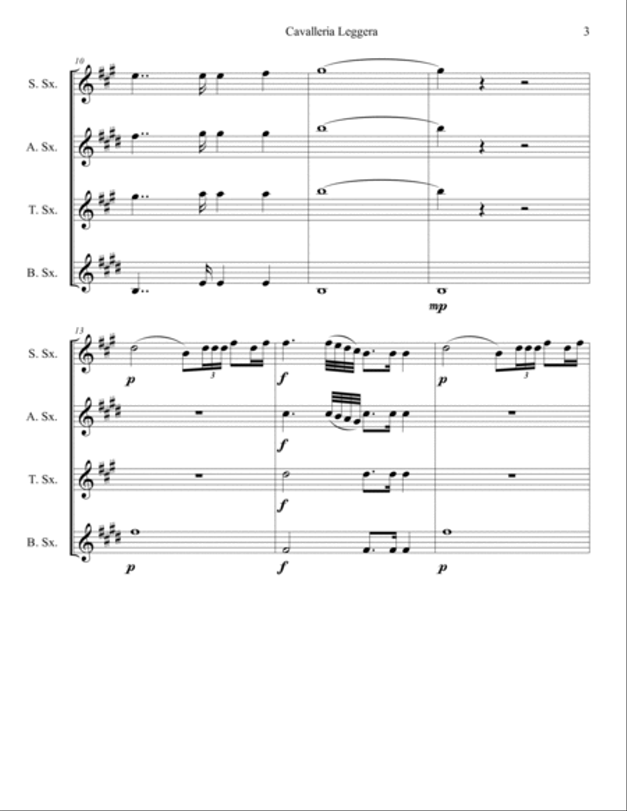 Cavalleria Leggera - Overture Saxophone Quartet scores gallery preview page 4
