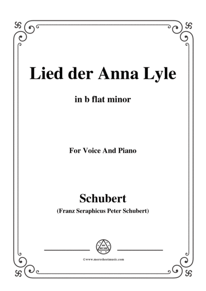 Schubert-Lied der Anna Lyle,Op.85 No.1,in b flat minor,for Voice&Piano image number null