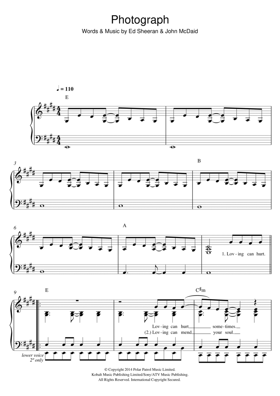 Photograph Photograph Easy Piano scores gallery preview page 1