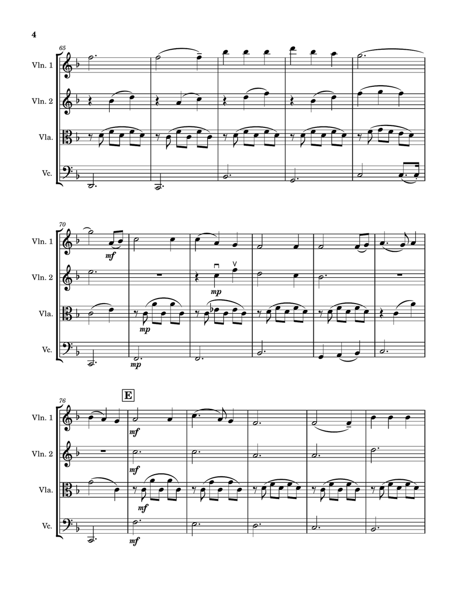 Turn Your Eyes Upon Jesus String Quartet scores gallery preview page 4