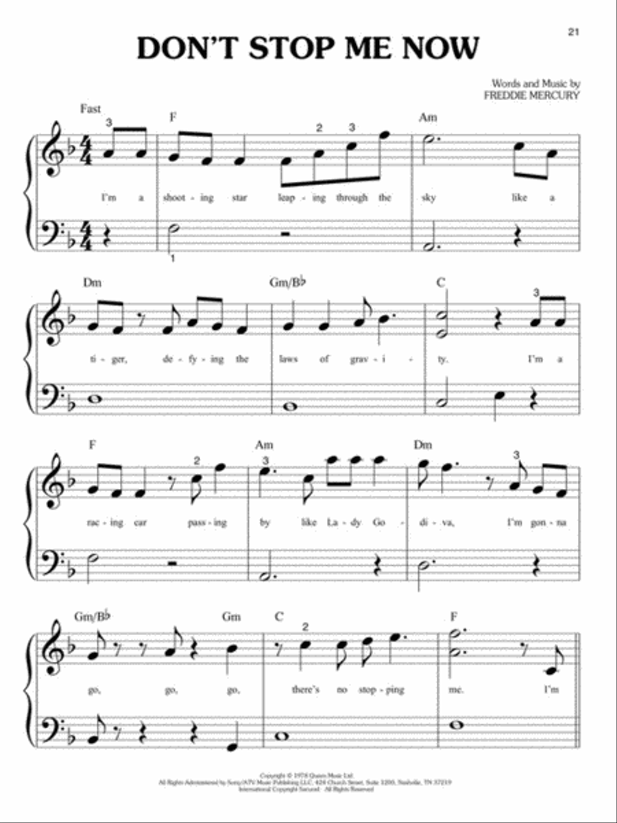 Queen for Big-Note Piano Easy Piano scores gallery preview page 4