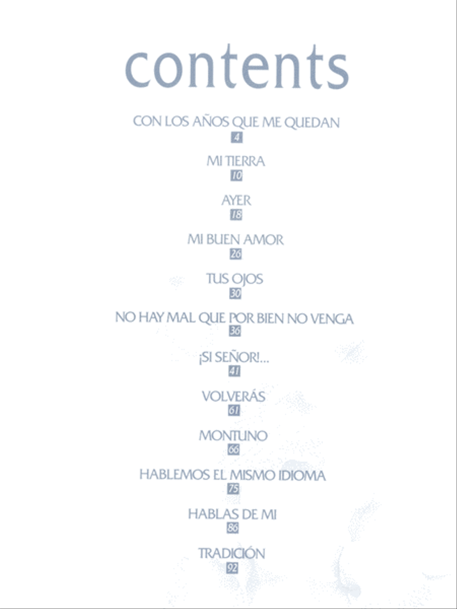 Mi Tierra Piano, Vocal, Guitar scores gallery preview page 2