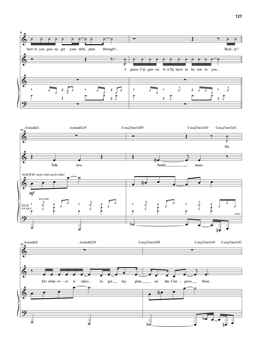 The Room Where It Happens (from Hamilton) Piano, Vocal scores gallery preview page 2
