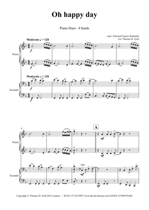 Oh happy day - Christmas Song - Gospel - Piano Duet (4 Hands)