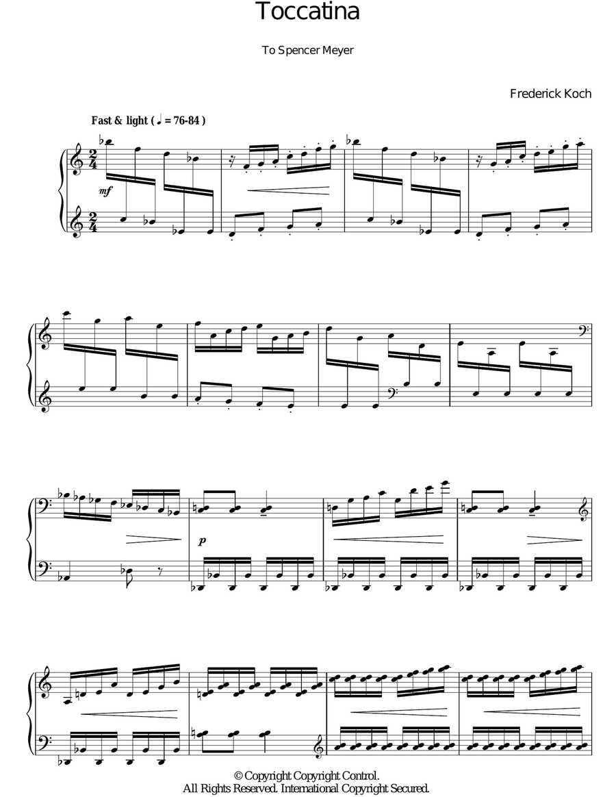 Toccatina Piano Solo scores gallery preview page 1