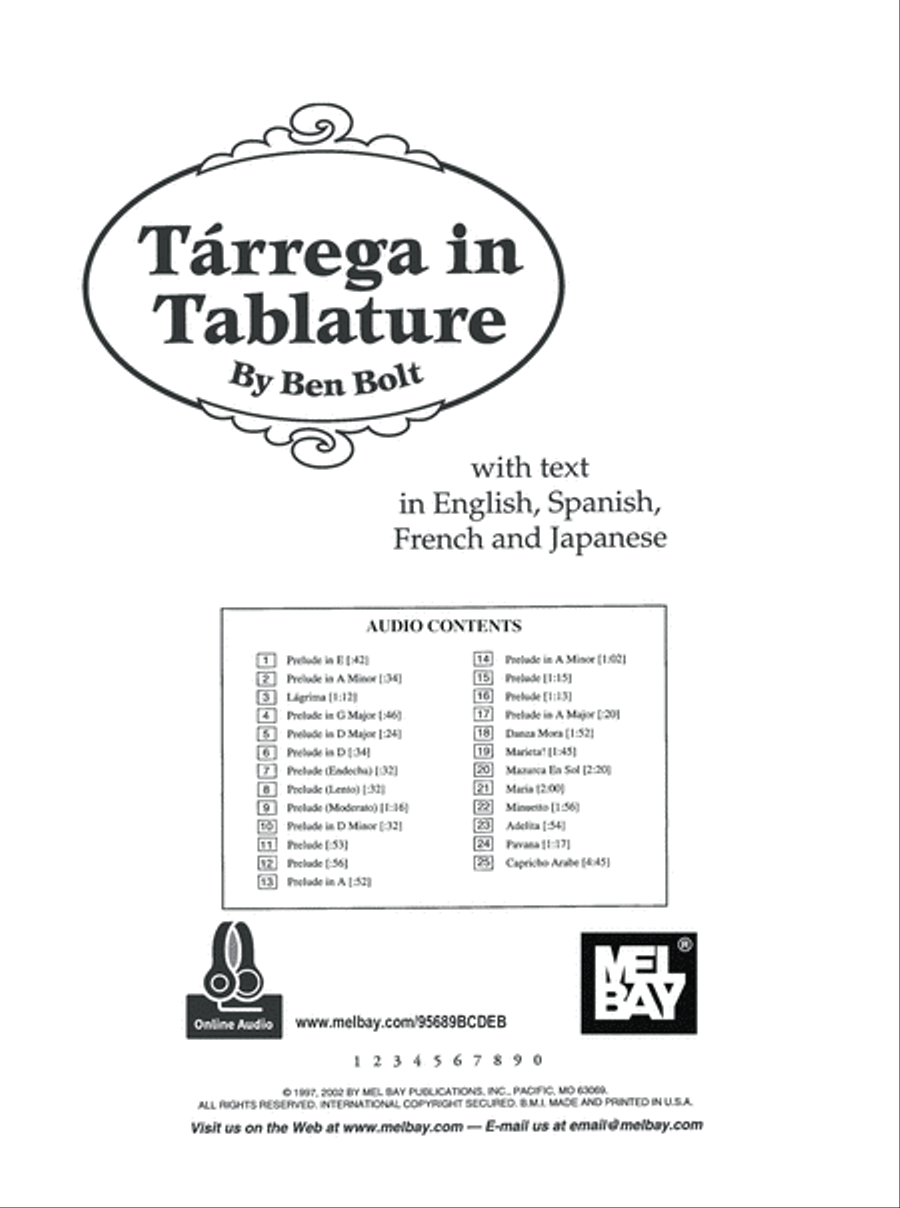 Tarrega in Tablature Acoustic Guitar scores gallery preview page 7