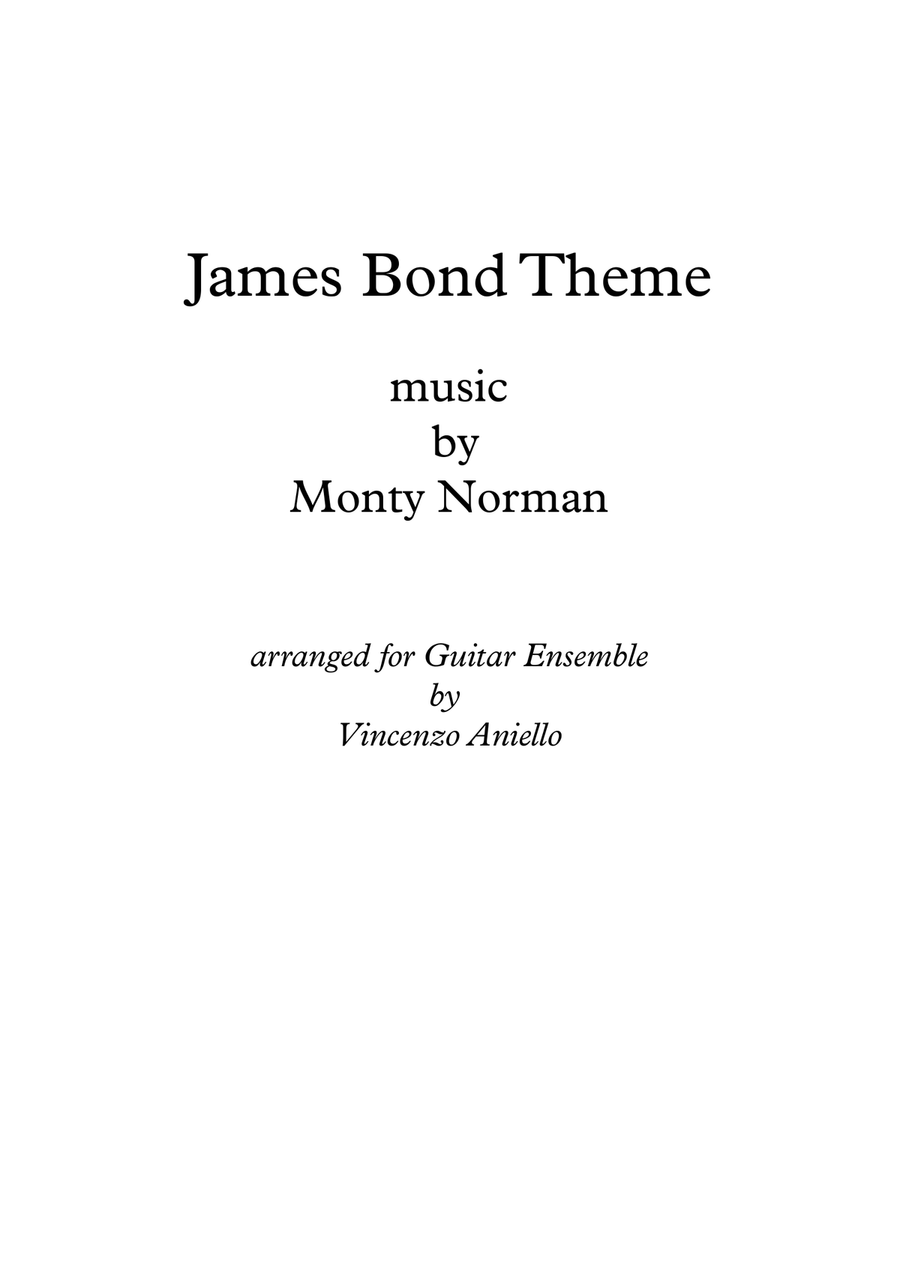 James Bond Theme - Score Only Guitar Ensemble scores gallery preview page 1