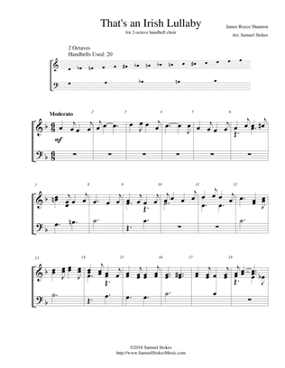 That's an Irish Lullaby (Too-ra-loo-ra-loo-ral) - for 2-octave handbell choir