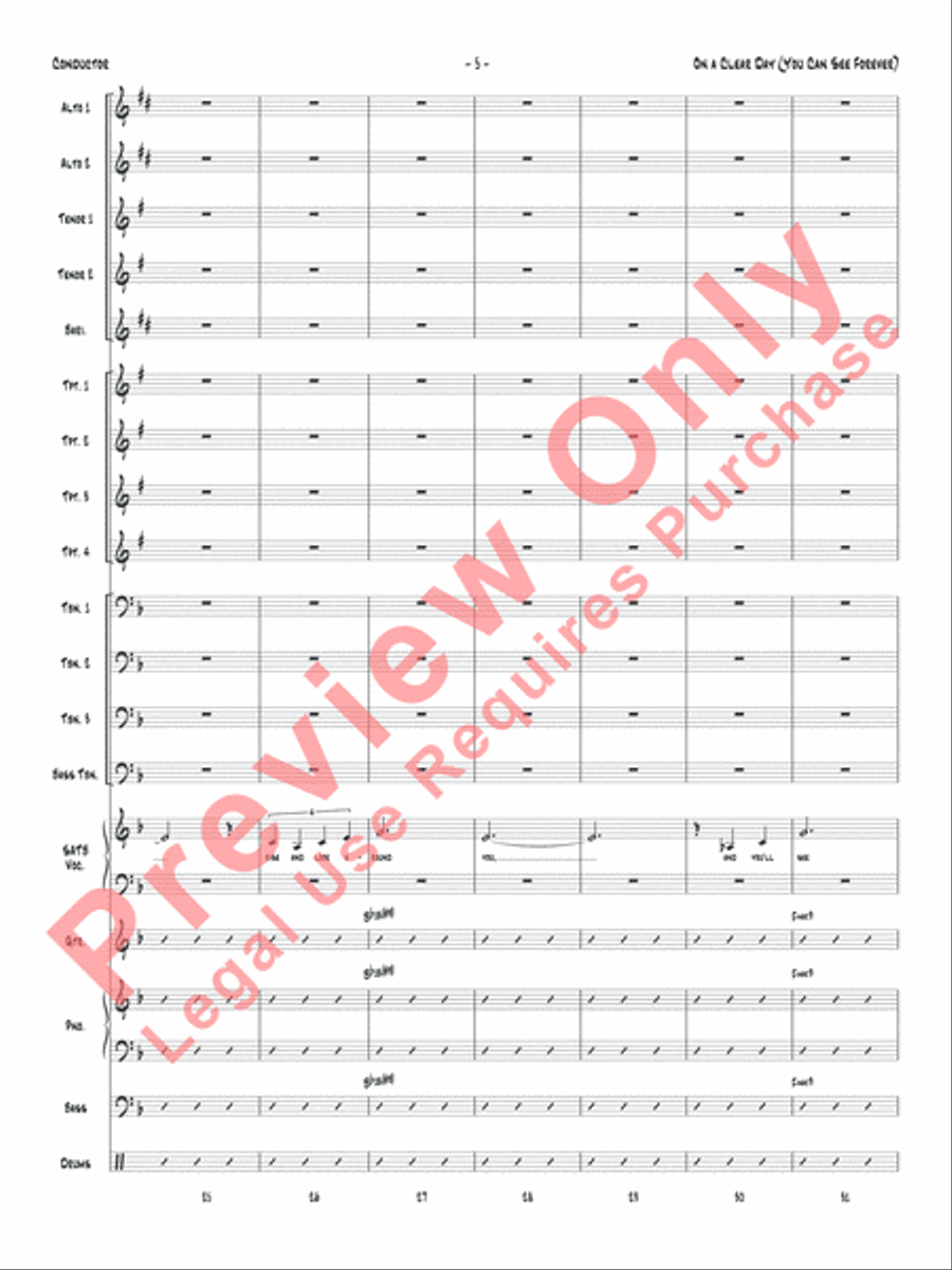 On a Clear Day (You Can See Forever) Jazz Ensemble scores gallery preview page 8