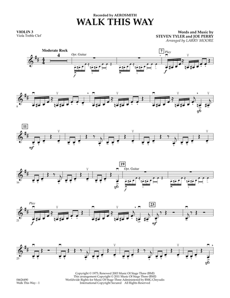 Walk This Way - Violin 3 (Viola Treble Clef)