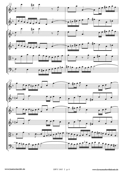 Concerto for 2 Violins in D minor BWV 1043 complete score. image number null