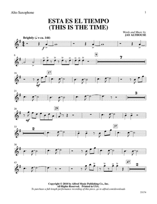 Esta Es el Tiempo (This Is the Time): E-flat Alto Saxophone