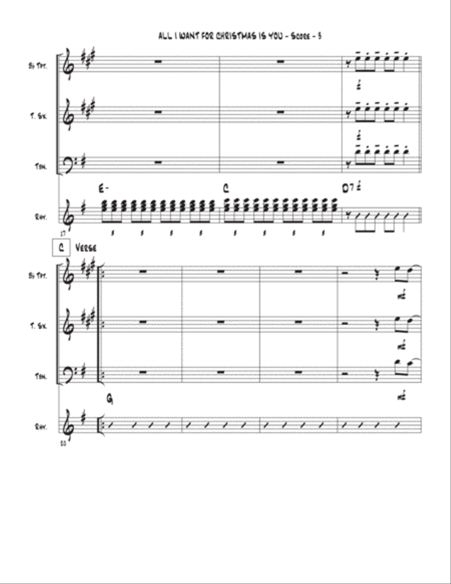 All I Want For Christmas Is You Tenor Saxophone scores gallery preview page 3