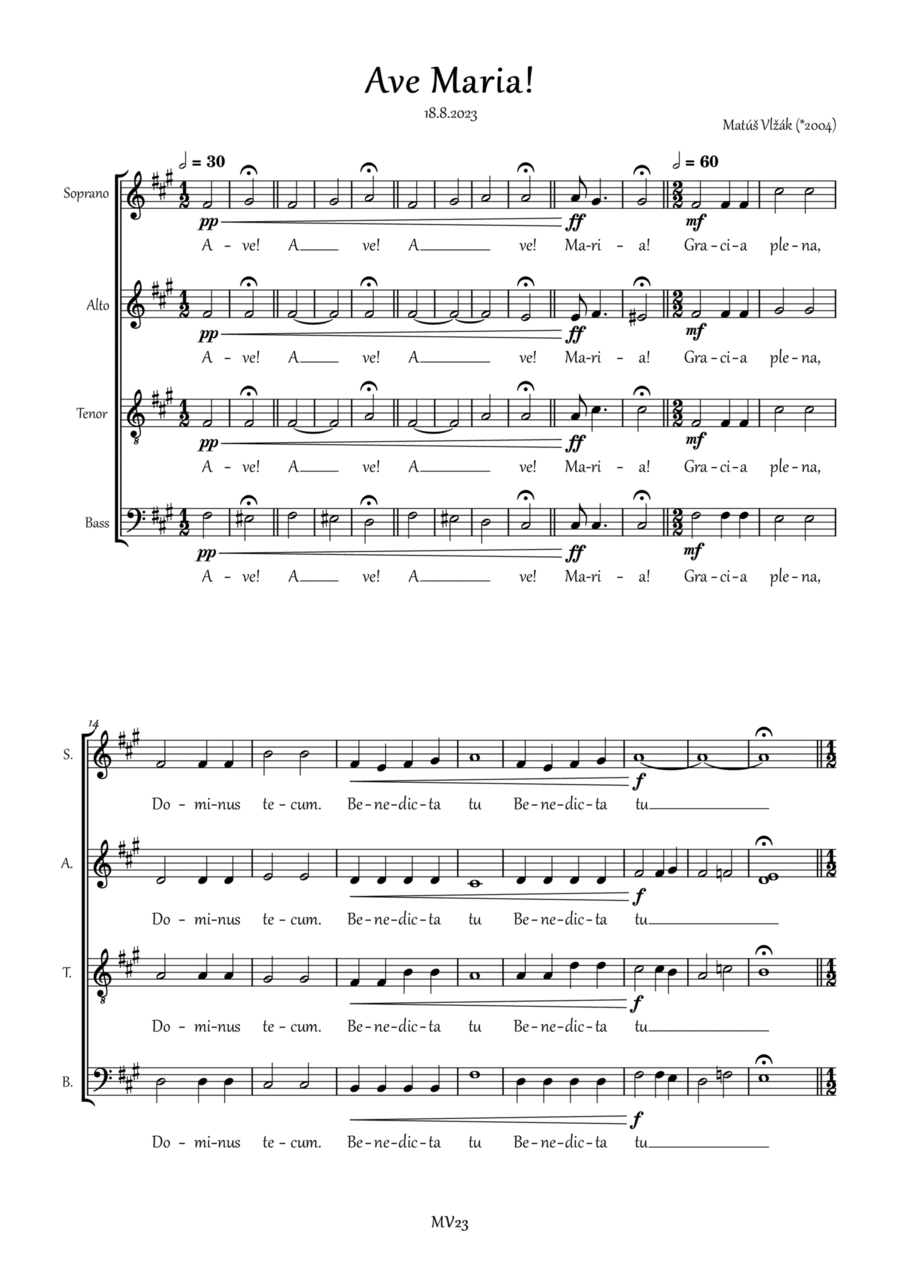 Ave Maria 4-Part scores gallery preview page 1