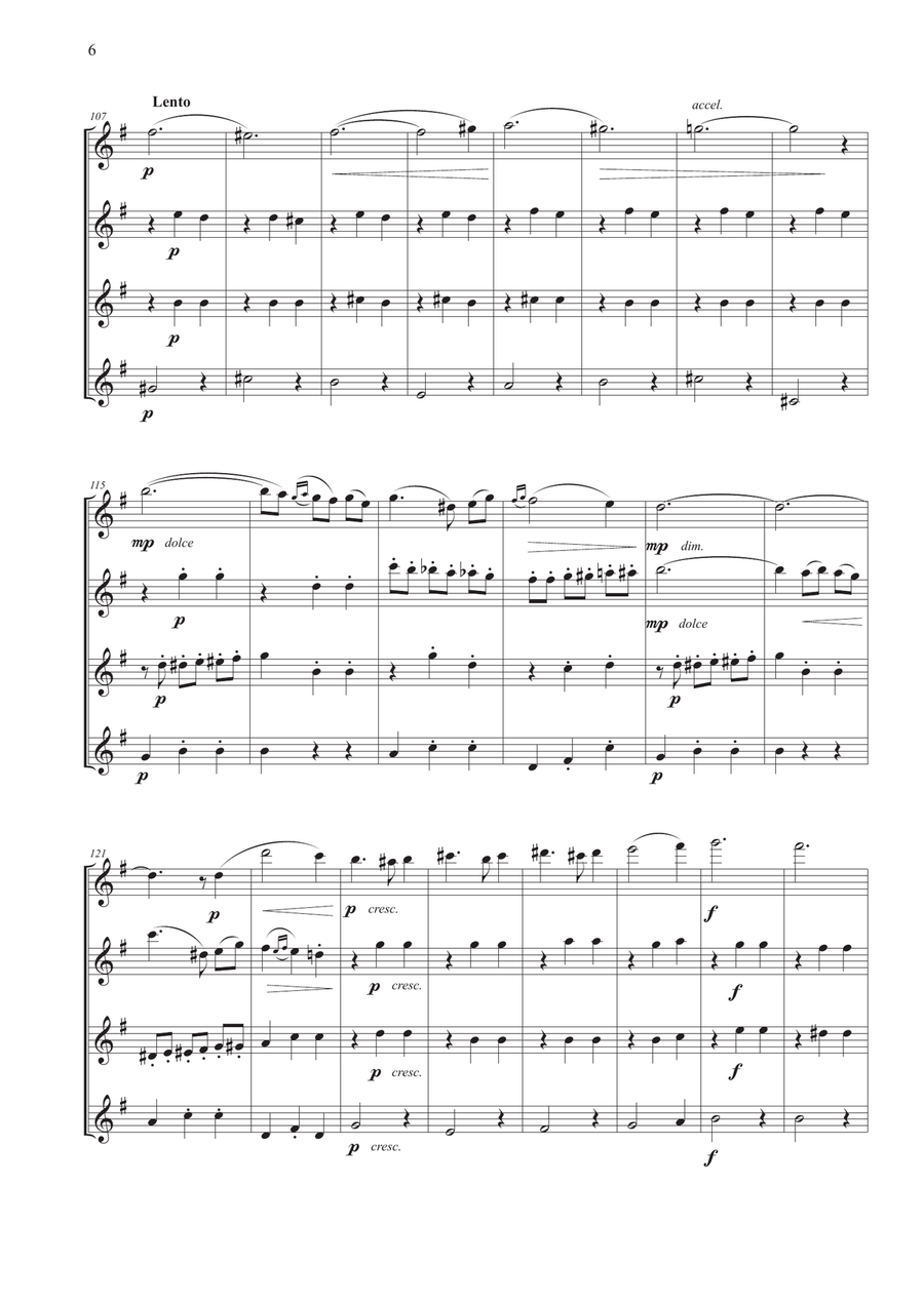 Valse Triste for Flute Quartet Flute Quartet scores gallery preview page 6