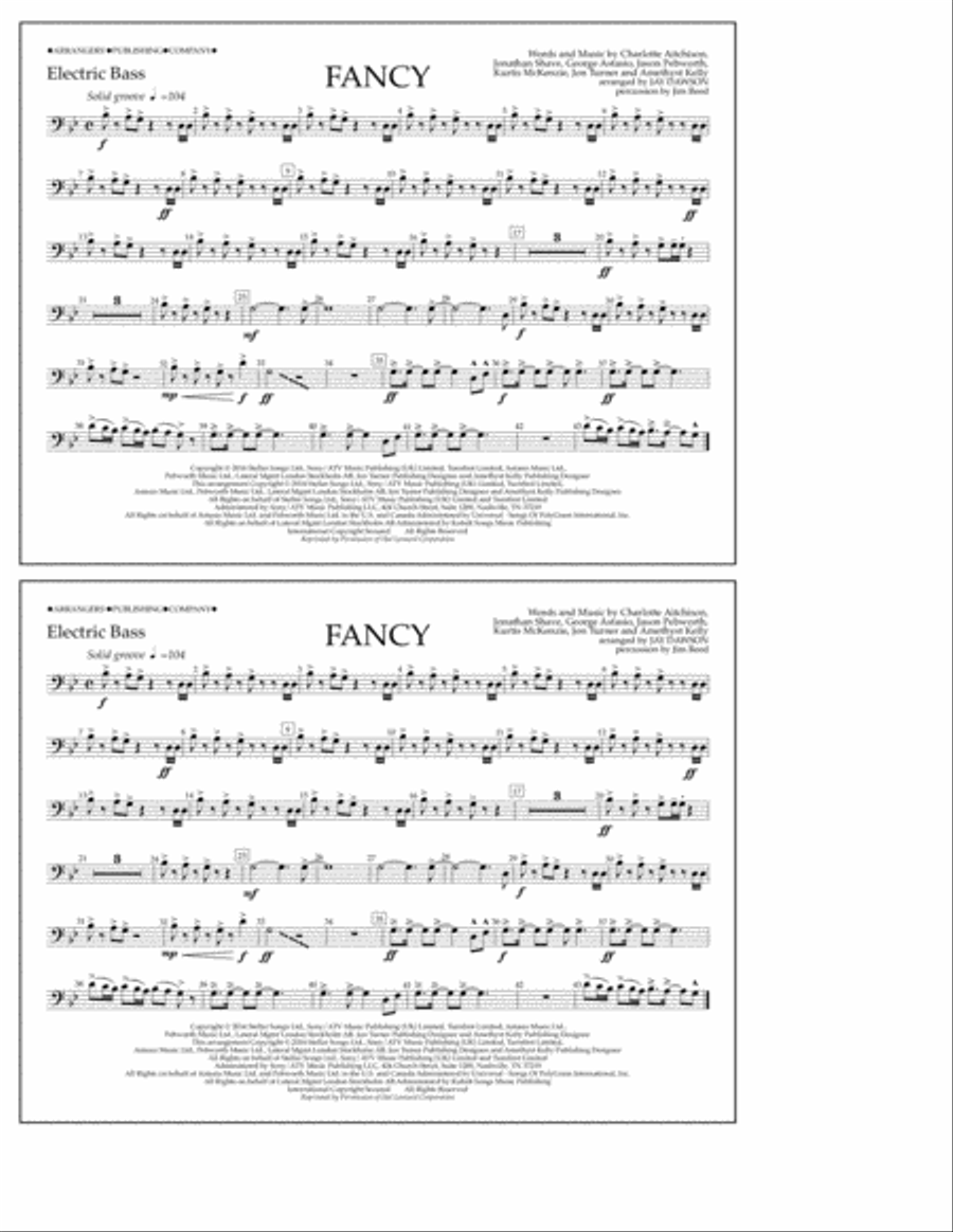 Fancy - Electric Bass Marching Band scores gallery preview page 1