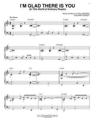 I'm Glad There Is You (In This World Of Ordinary People) [Jazz version] (arr. Brent Edstrom)