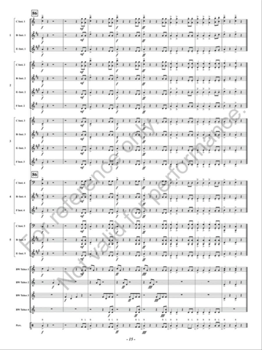 Canon in Boombucket Major Concert Band scores gallery preview page 16