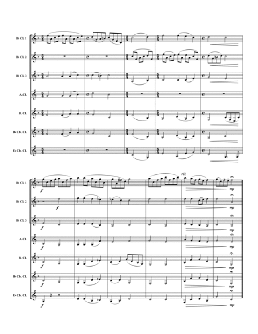Hymn of Gladness (Variations) Clarinet Choir scores gallery preview page 6
