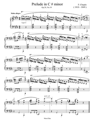 Book cover for Chopin Prelude in C# minor Op.28 No.10