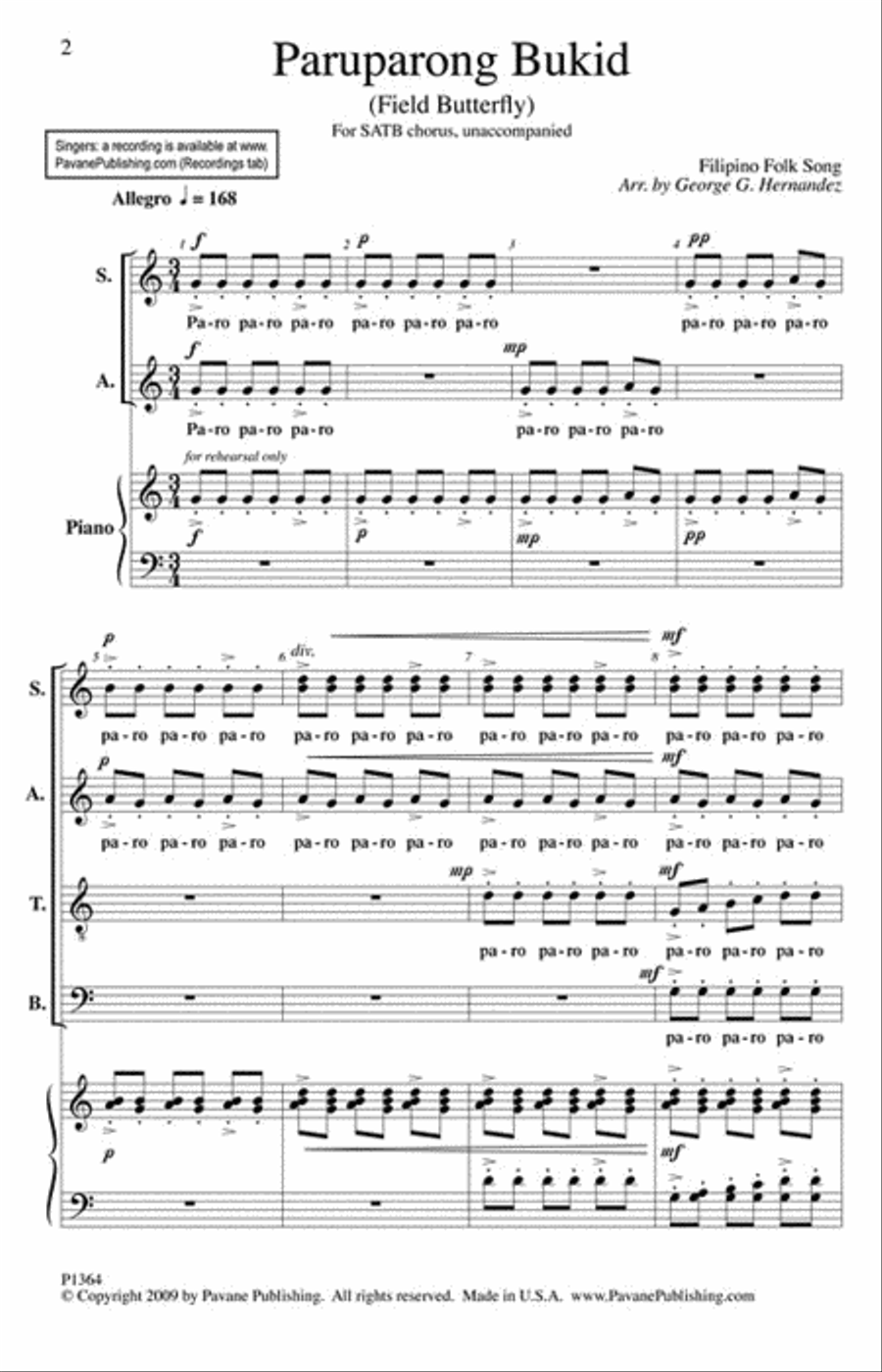 Paruparong Bukid Paruparong Bukid 4-Part scores gallery preview page 2