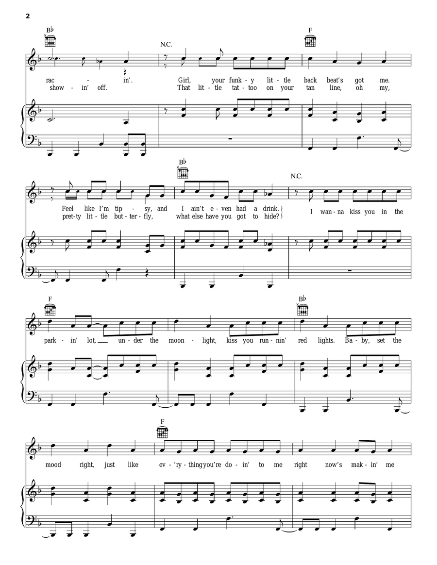 Kiss You In The Morning Piano, Vocal, Guitar scores gallery preview page 2