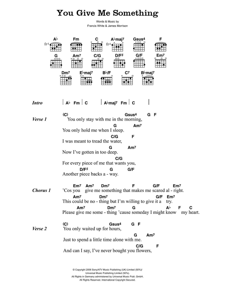 You Give Me Something Acoustic Guitar scores gallery preview page 1
