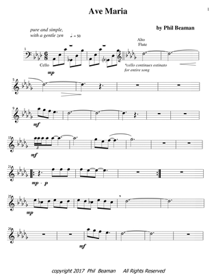 Ave Maria - alto flute-cello duet