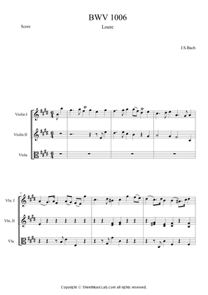 Book cover for Loure from Violin partita in E major BWV 1006