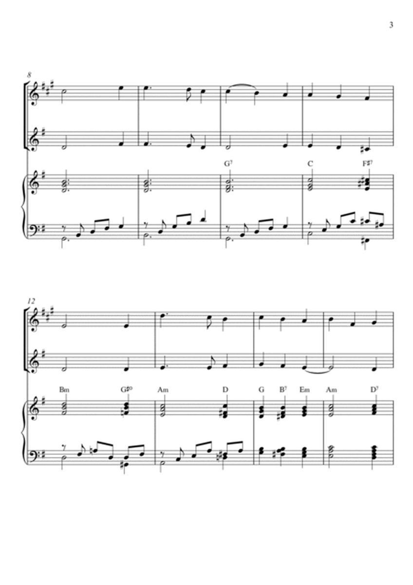 Traditional - Away In A Manger (Trio Piano, Tenor Saxophone and Violin) with chords image number null