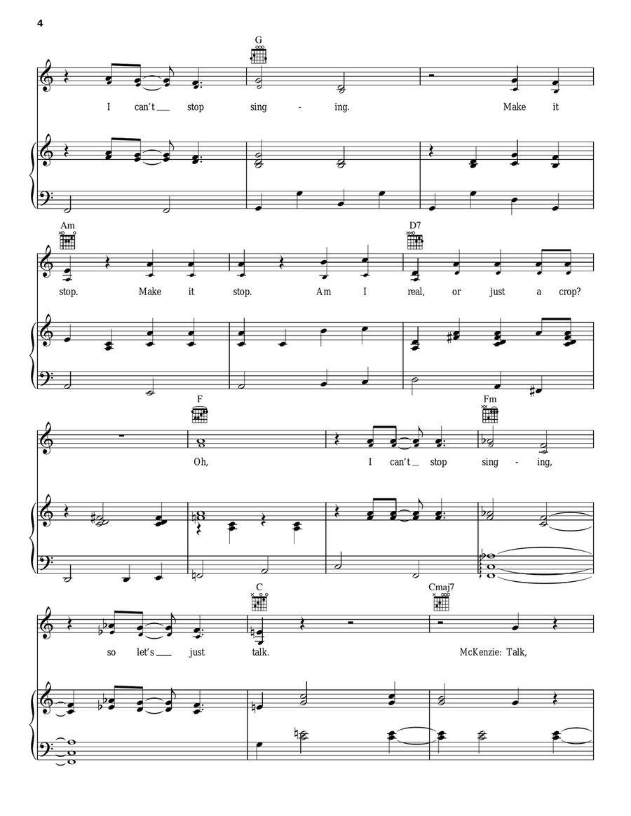 Can't Stop Singing Piano, Vocal, Guitar scores gallery preview page 4