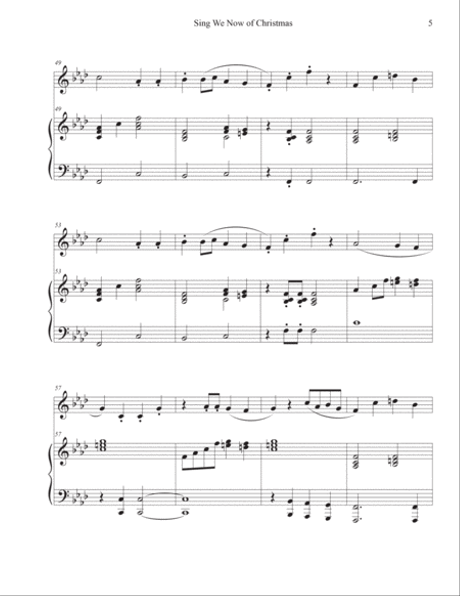 Sing We Now of Christmas (Oboe-Piano) Piano scores gallery preview page 5