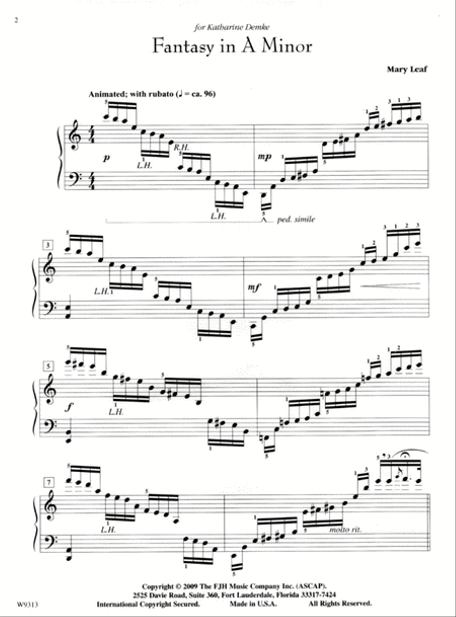 Fantasy in A Minor Piano Solo scores gallery preview page 3