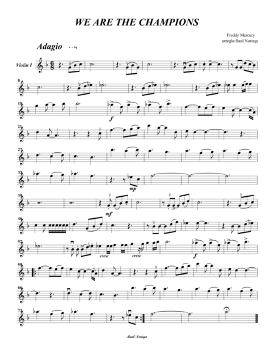We Are The Champions String Quintet scores gallery preview page 5