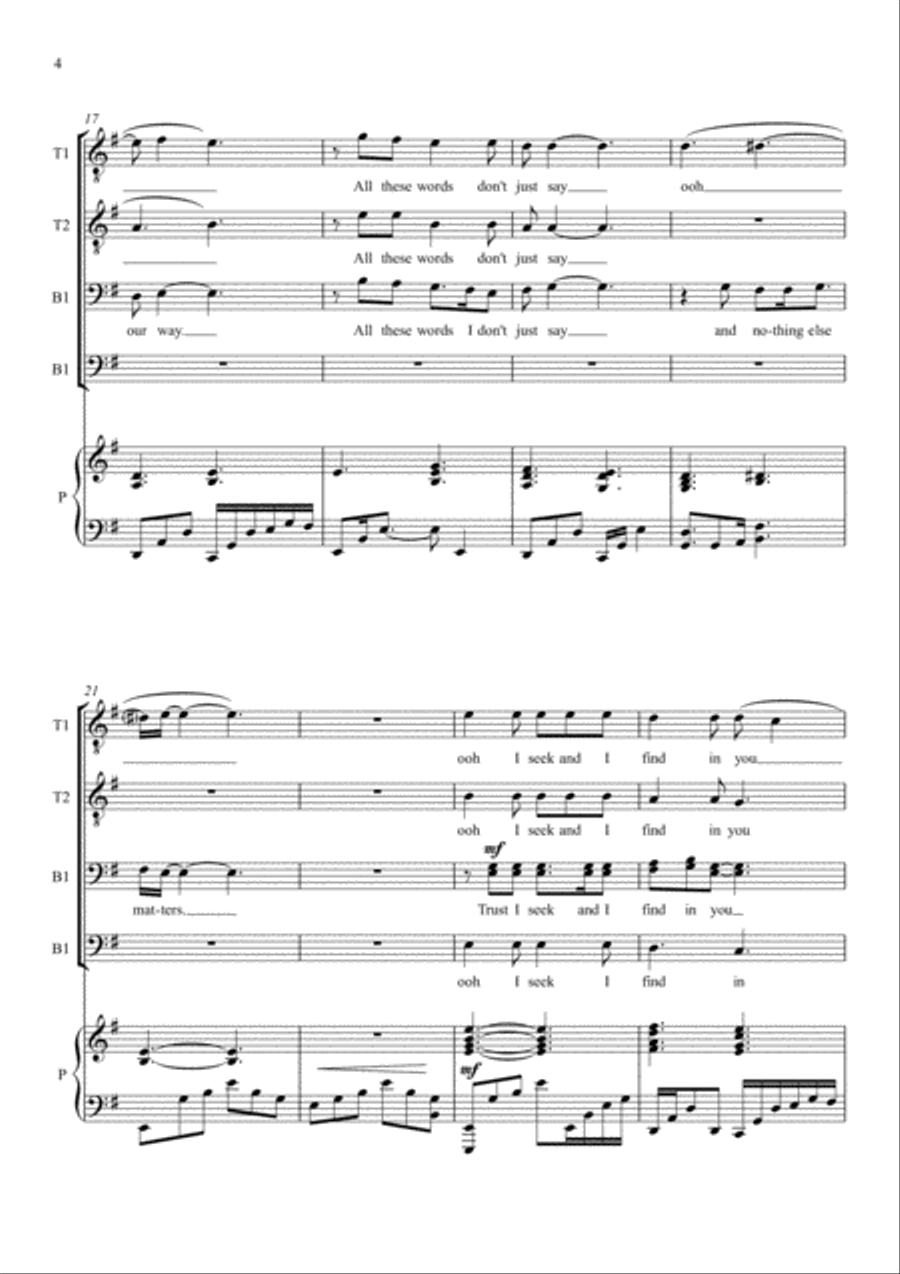 Nothing Else Matters TTBB scores gallery preview page 4