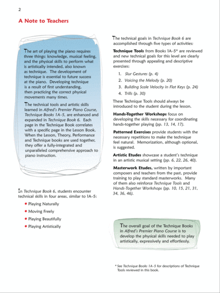 Premier Piano Course Technique, Book 6 Piano Method scores gallery preview page 3
