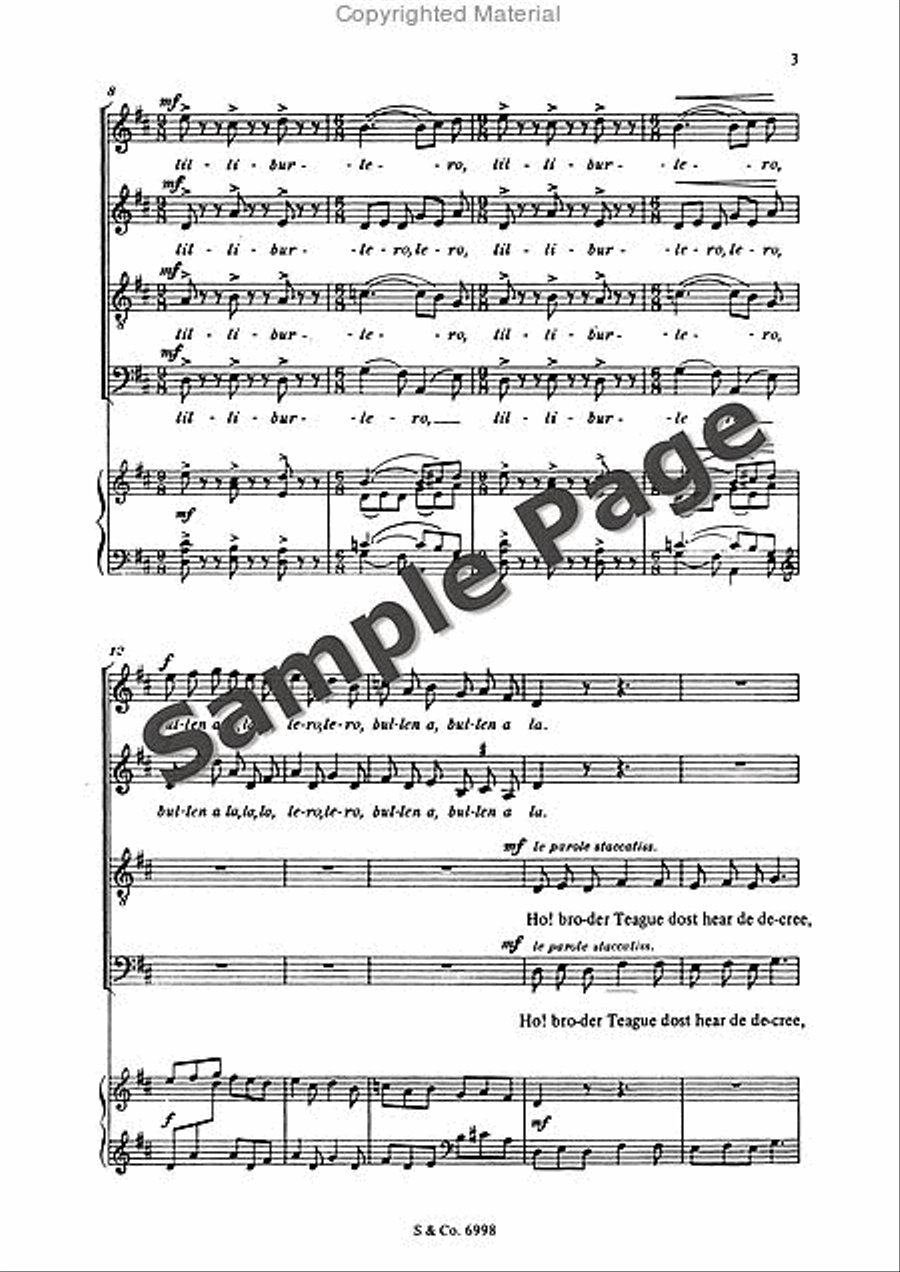 Lilliburlero Lilliburlero 4-Part scores gallery preview page 4