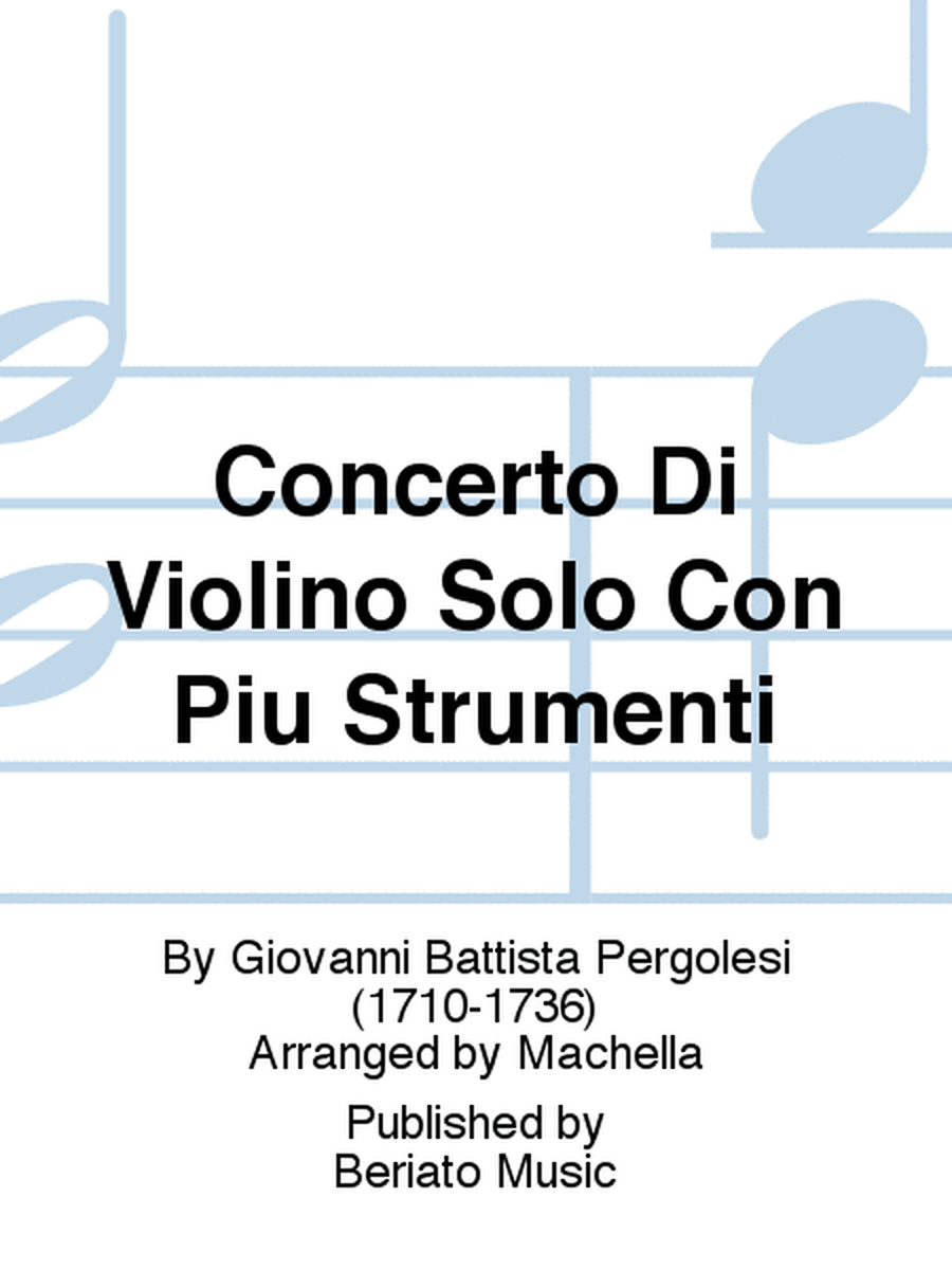 Concerto Di Violino Solo Con Più Strumenti