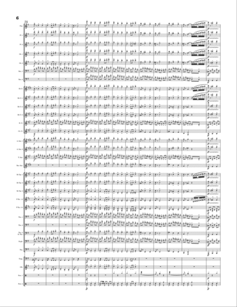 Slavonic Dances, Op. 46, No. 6 (Sousedská in D Major) Concert Band scores gallery preview page 6